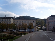 Vue vers le nord du quartier abbatial et le massif du Corroy